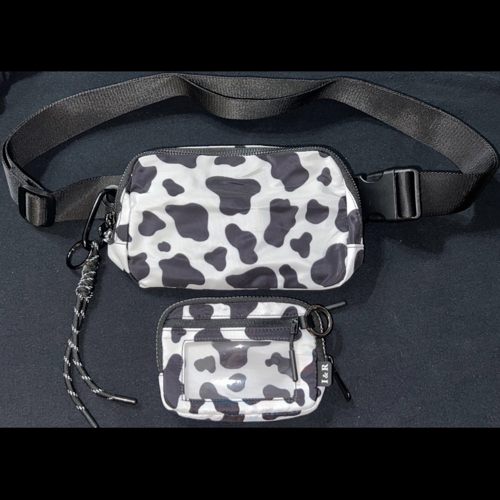 Cow Print Belt Bag with Pouch